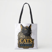 Antike Schwarze Katze Haltung Tasche (Vorderseite)
