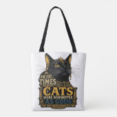 Antike Schwarze Katze Haltung Tasche (Rückseite)