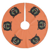 Antike schwarze Katze Polyester Weihnachtsbaumdecke (Vorderseite)
