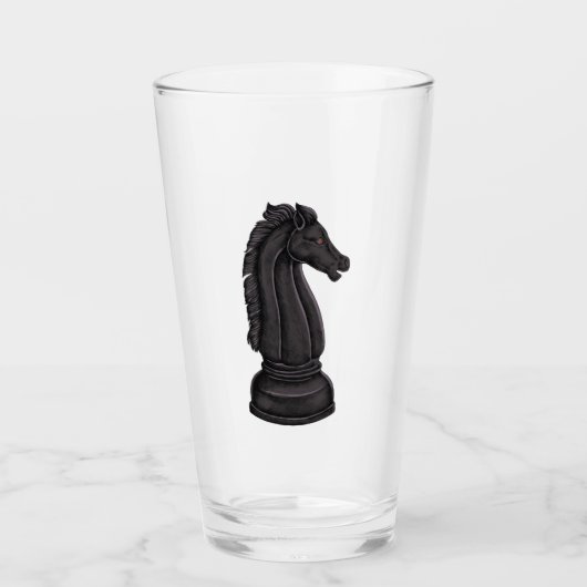 Antike schwarze Schachfigur Glas (Vorderseite)