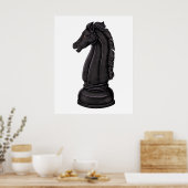Antike schwarze Schachfigur Poster (Küche)
