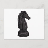 Antike schwarze Schachfigur Postkarte (Vorderseite)