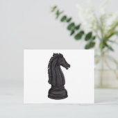Antike schwarze Schachfigur Postkarte (Stehend Vorderseite)