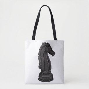 Antike schwarze Schachfigur Tasche