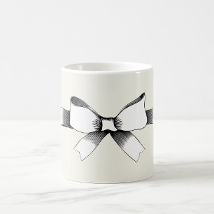 Antike schwarze und weiße Schleifen-Schleife Kaffeetasse