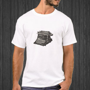 Antike schwarze Vintage-Schreibmaschine im alten S T-Shirt