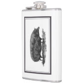Antike Schweine-Ätzflasche Flachmann (Links)