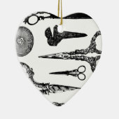 Antike Scissors Vignette Keramik Ornament (Rechts)