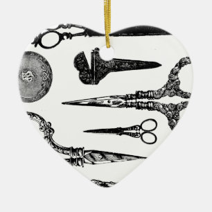 Antike Scissors Vignette Keramik Ornament