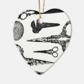 Antike Scissors Vignette Keramik Ornament (Links)