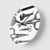 Antike Scissors Vignette Runde Wanduhr (Winkel)