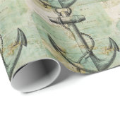Antike Seekarte mit Anker Geschenkpapier (Rolleneckpunkt)