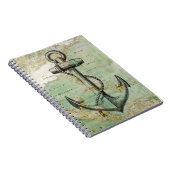 Antike Seekarte mit Anker Notizblock (Rechte Seite)