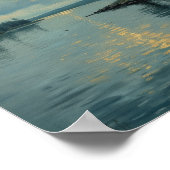 Antike Seenlandschaft Wandkunst im Moody-Stil Poster (Ecke)