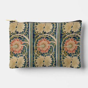 Antike Seidenstickerei mit rosa Blumen von William Zubehörtasche