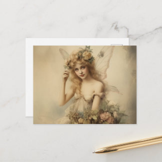 Antike Sepia-Fee Postkarte