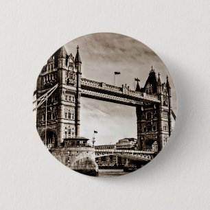Antike Sepia London Tower Bridge Button