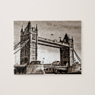 Antike Sepia London Tower Bridge Puzzle