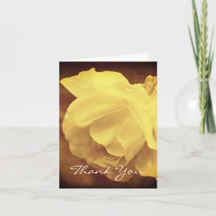 Antike Sepia Weiße Rose Florale Dankeskarten Dankeskarte