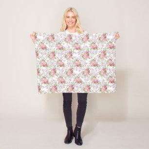 Antike Shabby-Blumen Fleecedecke