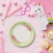Antike Shabby Chic Rosen Rahmen Papier Teller (Party)