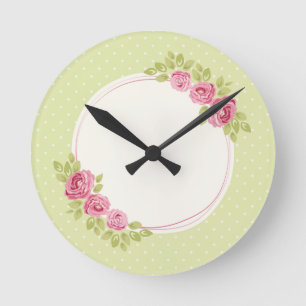 Antike Shabby Chic Rosen Rahmen Wanduhr
