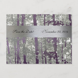 Antike silberne Lapis metallische Bäume Save the Ankündigungspostkarte