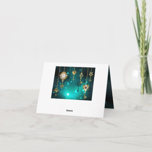 Antike Skeleton Keys on Green Background (Rückseite)