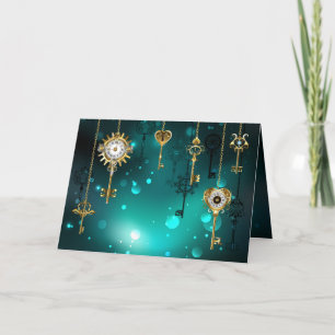 Antike Skeleton Keys on Green Background