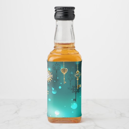 Antike Skeleton Keys on Green Background Alkoholflaschenetikett (Vorderseite)