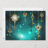 Antike Skeleton Keys on Green Background Ankündigung (Vorderseite)
