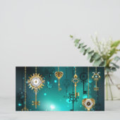 Antike Skeleton Keys on Green Background Ankündigung (Stehend Vorderseite)