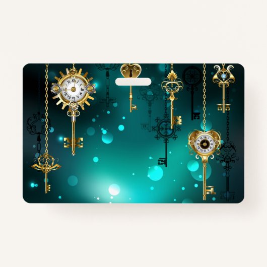 Antike Skeleton Keys on Green Background Ausweis (Vorderseite)