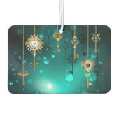 Antike Skeleton Keys on Green Background Autolufterfrischer (Rückseite)