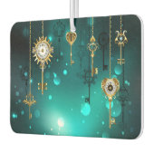 Antike Skeleton Keys on Green Background Autolufterfrischer (Links)