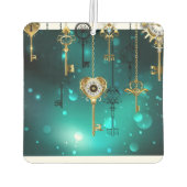 Antike Skeleton Keys on Green Background Autolufterfrischer (Rückseite)