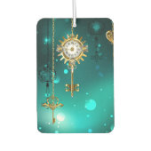 Antike Skeleton Keys on Green Background Autolufterfrischer (Vorderseite)