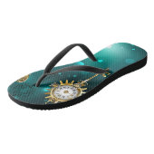 Antike Skeleton Keys on Green Background Badesandalen (Schrägansicht)