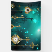 Antike Skeleton Keys on Green Background Banner (Vertikal)