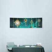 Antike Skeleton Keys on Green Background Banner (Messeveranstaltung)