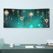 Antike Skeleton Keys on Green Background Banner (Messe)