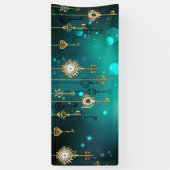 Antike Skeleton Keys on Green Background Banner (Vertikal)