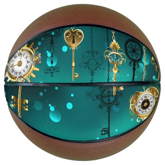 Antike Skeleton Keys on Green Background Basketball (Vorderseite)