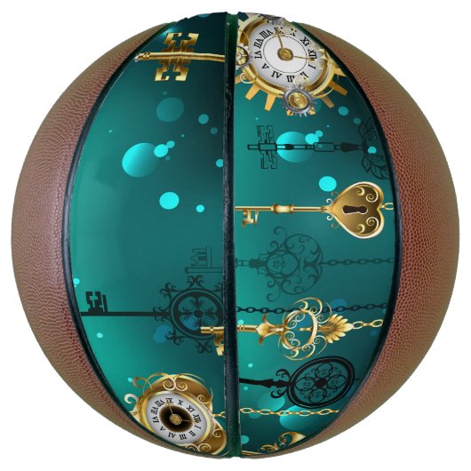 Antike Skeleton Keys on Green Background Basketball (Vertikal)