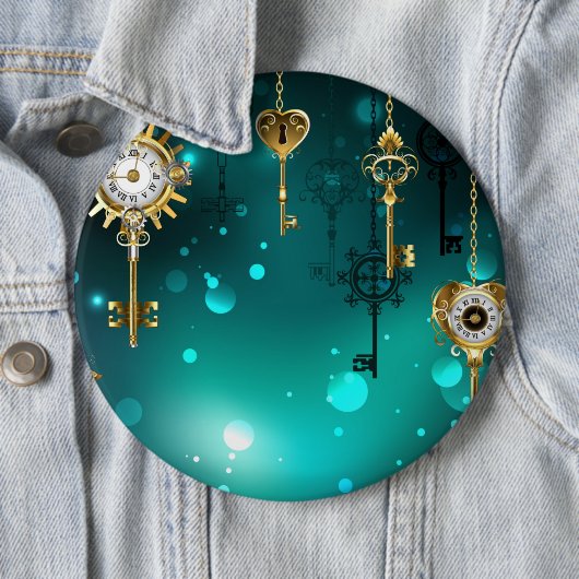 Antike Skeleton Keys on Green Background Button (Beispiel)