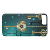 Antike Skeleton Keys on Green Background Case-Mate iPhone Hülle (Rückseite (Horizontal))