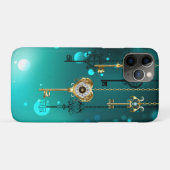 Antike Skeleton Keys on Green Background Case-Mate iPhone Hülle (Rückseite (Horizontal))