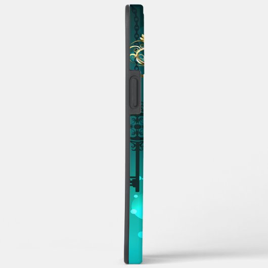 Antike Skeleton Keys on Green Background Case-Mate iPhone Hülle (Rückseite / Rechts)