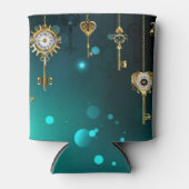 Antike Skeleton Keys on Green Background Dosenkühler (Vorderseite)