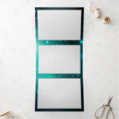 Antike Skeleton Keys on Green Background Dreifach Gefaltete Ankündigung (Innenseite)